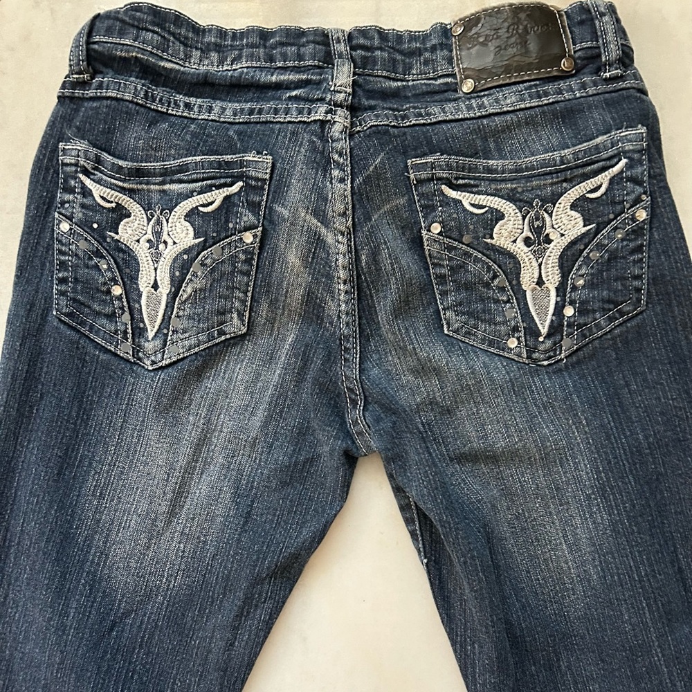 y2k red rivet jeans 💋